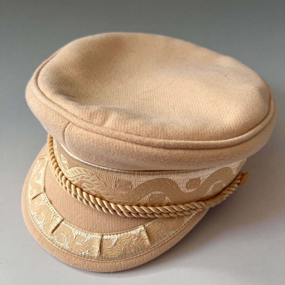Lack of Color Riviera Cap Gold Medium 57cm Cream Baker Boy Military Hat